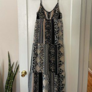 Bohemian Maxi Patchwork Floral Spring Summer Sundress Lightweight Vintage